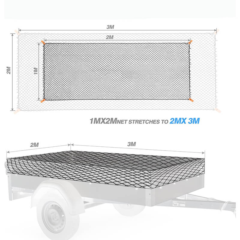 Black elastic trailer net