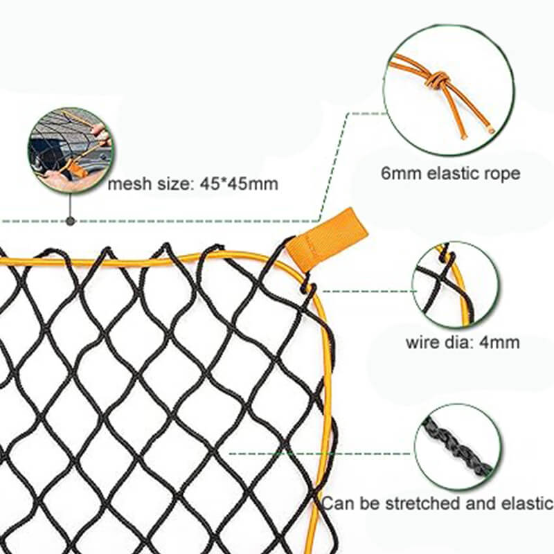 Black elastic trailer net